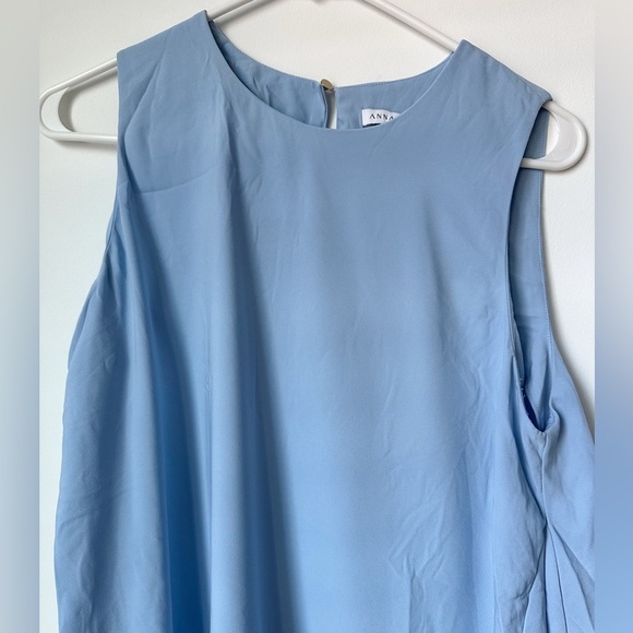 Anna Cate Asymmetric Hem Sleeveless Blouse Top Light Blue Small - Picture 2 of 8